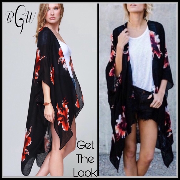 Boutique with Grace Accessories - 🆕5⭐️High-lo Gorgeous Flower Print Kimono